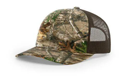Richardson 112P Camo Trucker Hat Snapback Caps Camo Blaze Orange Realtree Mossy Oak Hats