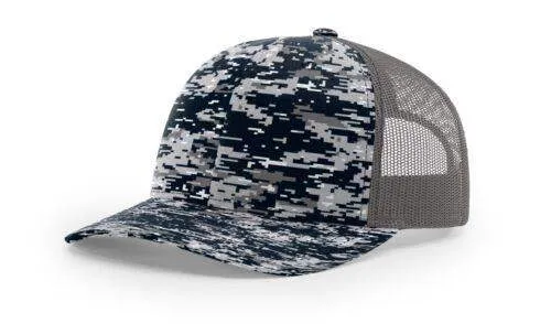 Richardson 112P Camo Trucker Hat Snapback Caps Camo Blaze Orange Realtree Mossy Oak Hats
