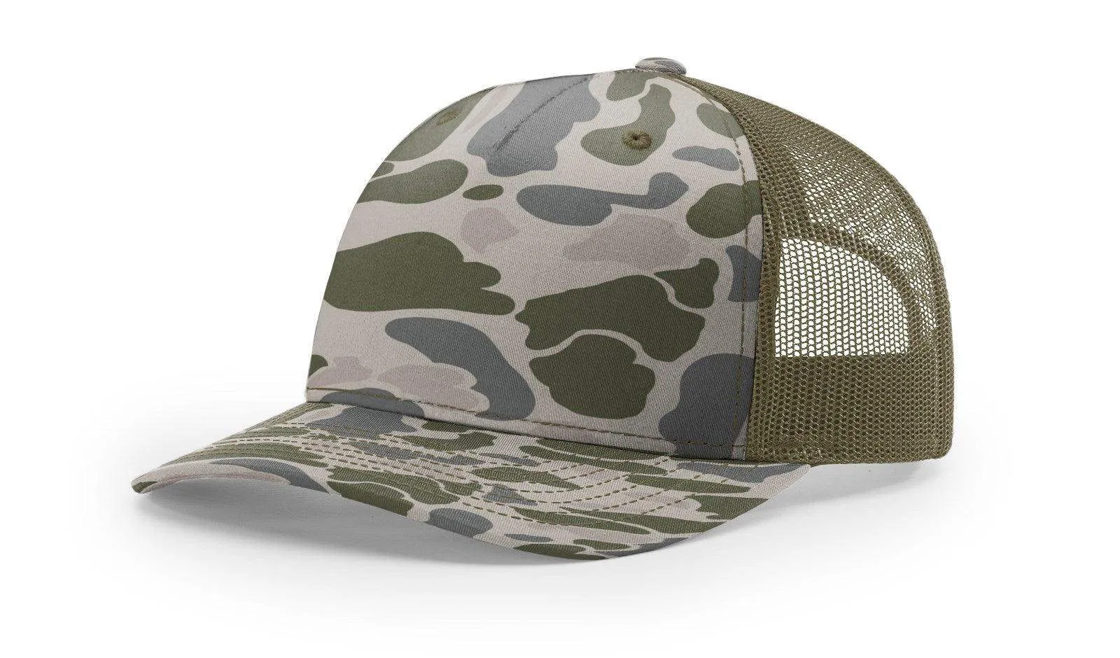 Richardson 112P Camo Trucker Hat Snapback Caps Camo Blaze Orange Realtree Mossy Oak Hats