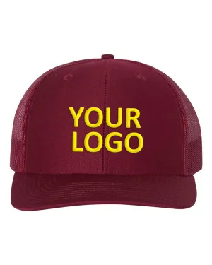 Richardson Custom Snapback Trucker Caps, Cardinal
