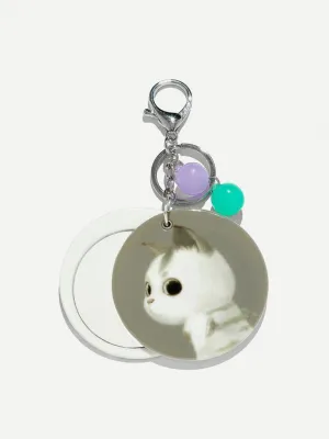 Round Cat Keychain