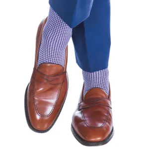 Royal Purple and Lavender Houndstooth Cotton Sock Linked Toe OTC