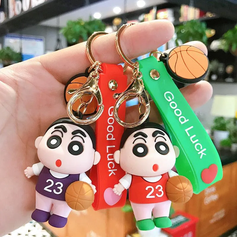 Shinchan Silicon Keychain with Bagcharm and Strap (Choose From Dropdown)