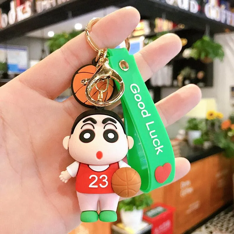 Shinchan Silicon Keychain with Bagcharm and Strap (Choose From Dropdown)