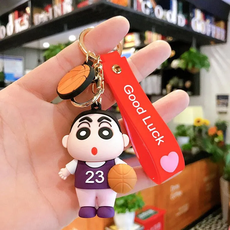 Shinchan Silicon Keychain with Bagcharm and Strap (Choose From Dropdown)