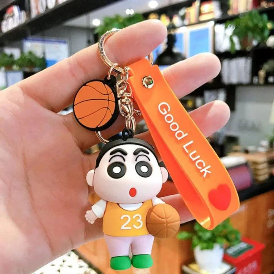 Shinchan Silicon Keychain with Bagcharm and Strap (Choose From Dropdown)