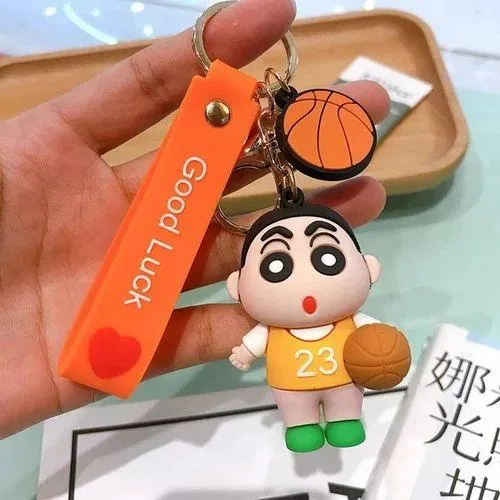 Shinchan Silicon Keychain with Bagcharm and Strap (Choose From Dropdown)