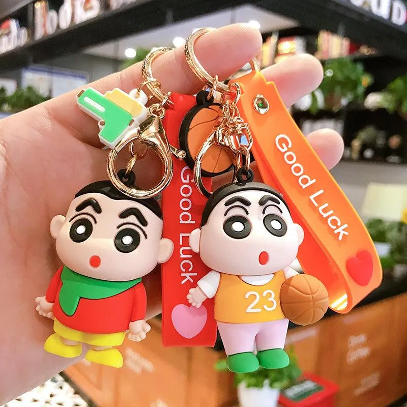 Shinchan Silicon Keychain with Bagcharm and Strap (Choose From Dropdown)