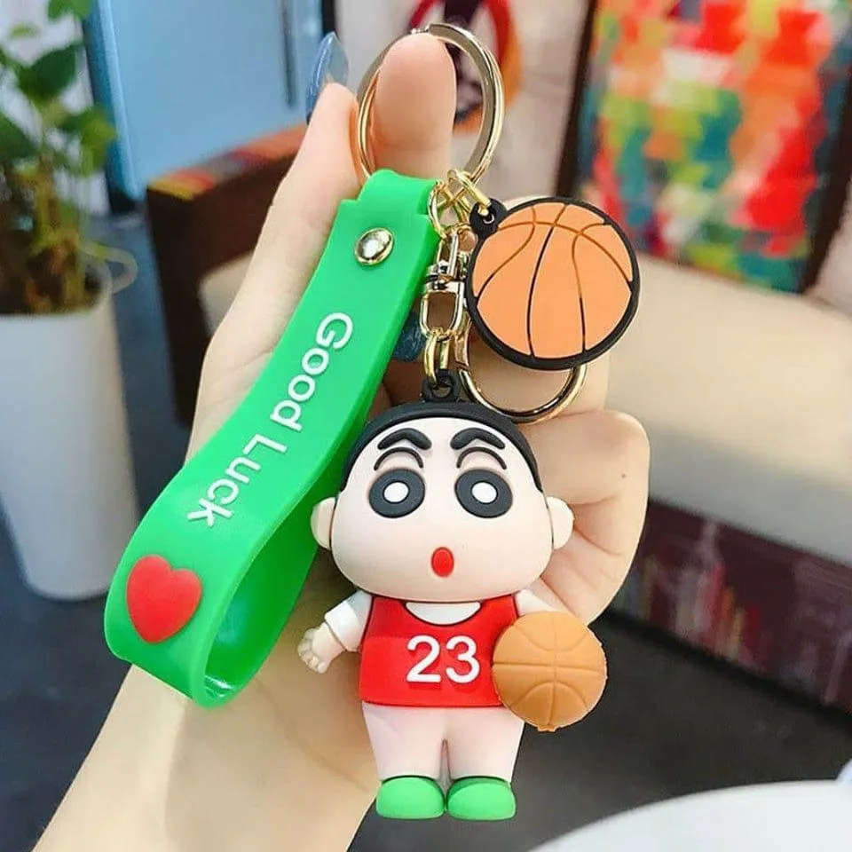 Shinchan Silicon Keychain with Bagcharm and Strap (Choose From Dropdown)