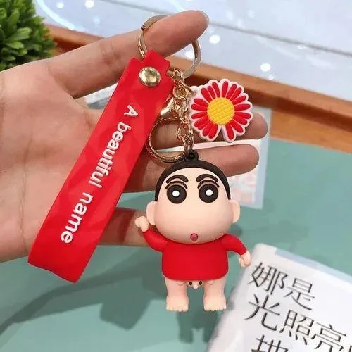 Shinchan Silicon Keychain with Bagcharm and Strap (Choose From Dropdown)