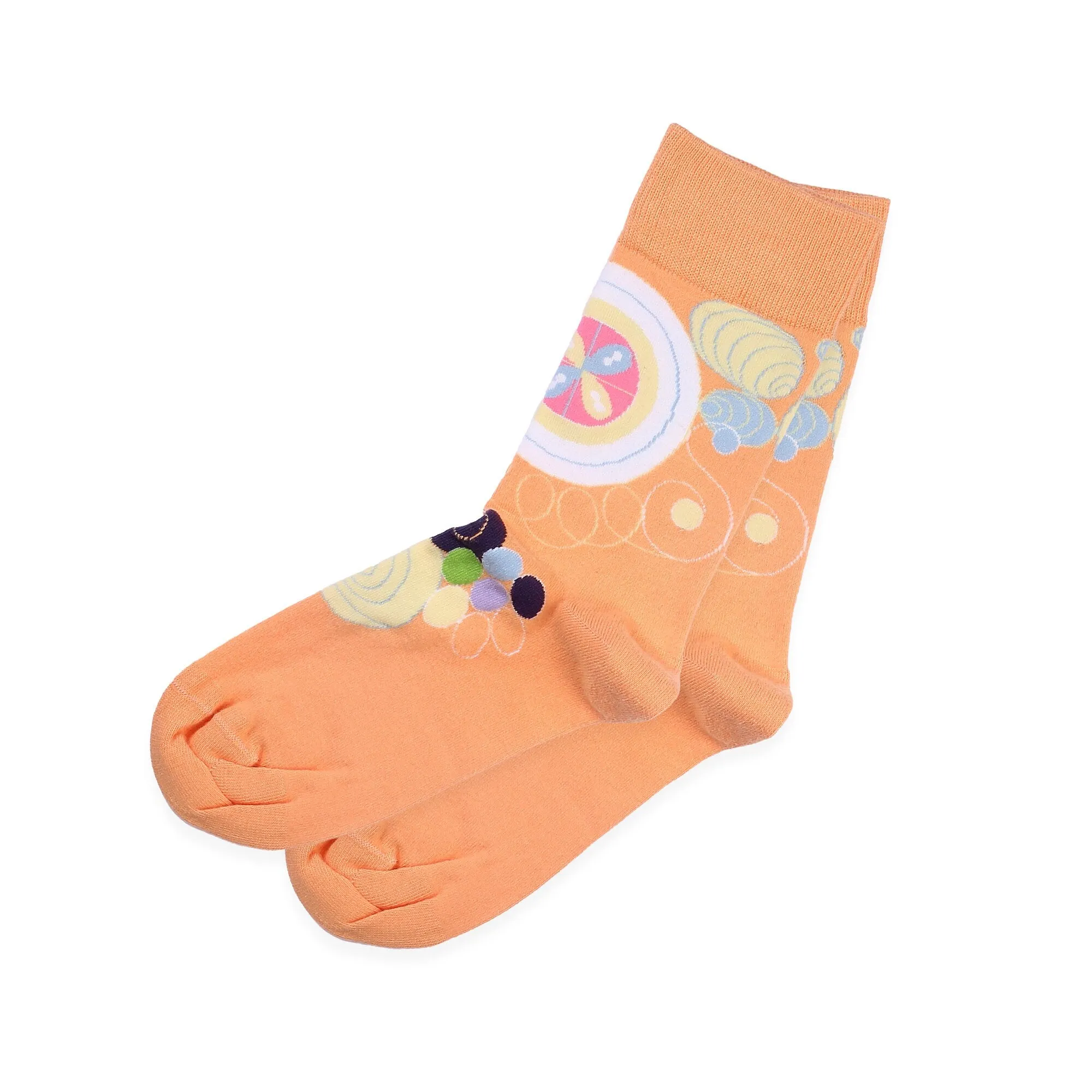Soft Cotton Pastel Socks, Circle Designs Cool Socks Gift for Friends Birthday Christmas Gift Ankle Cozy Socks for Sister New Year Gift Socks