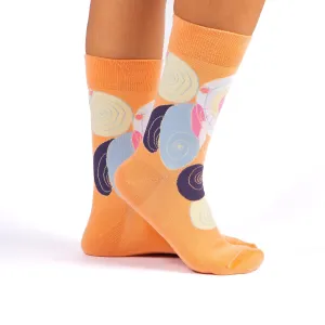 Soft Cotton Pastel Socks, Circle Designs Cool Socks Gift for Friends Birthday Christmas Gift Ankle Cozy Socks for Sister New Year Gift Socks