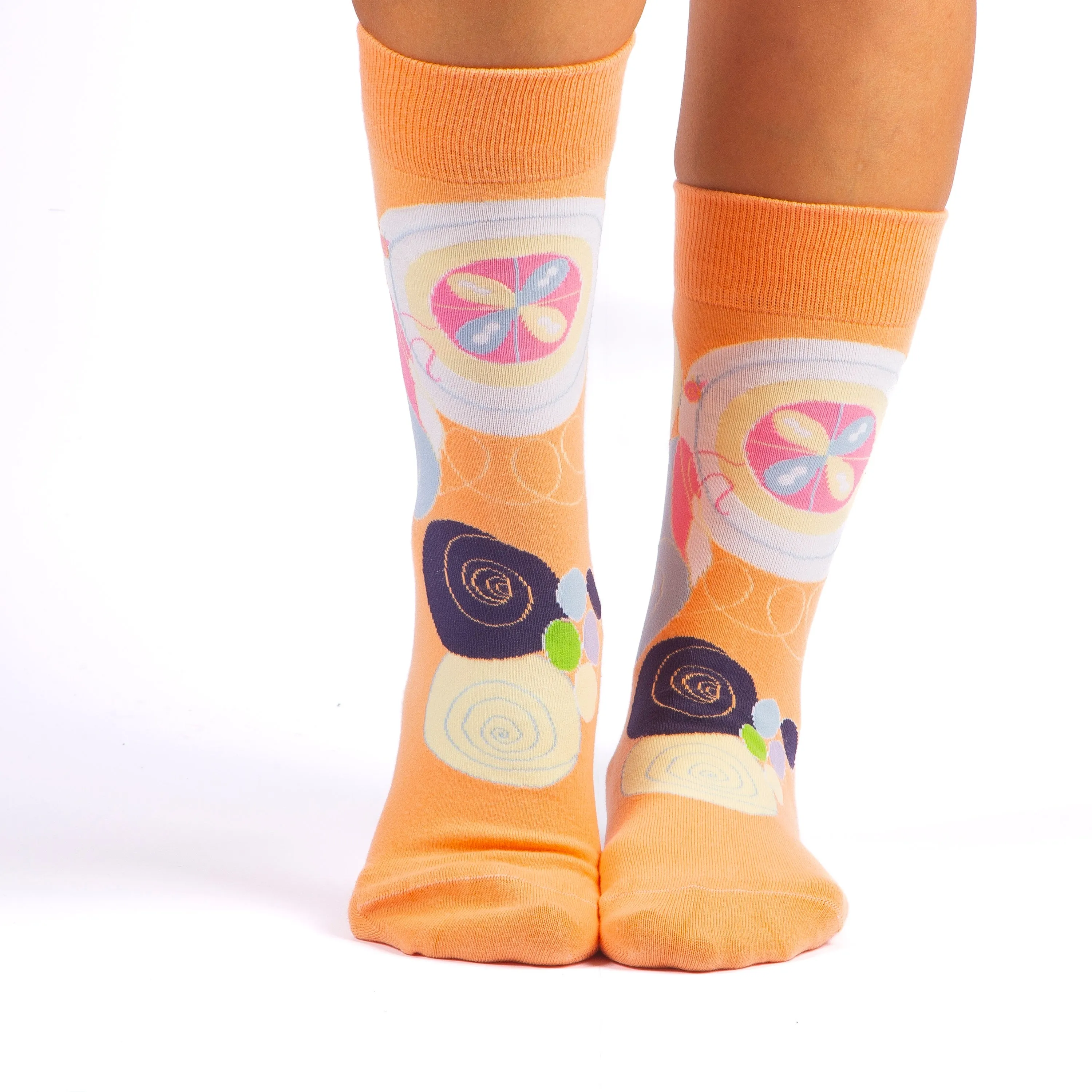 Soft Cotton Pastel Socks, Circle Designs Cool Socks Gift for Friends Birthday Christmas Gift Ankle Cozy Socks for Sister New Year Gift Socks