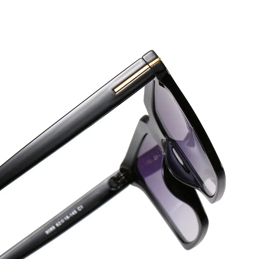 Square Sunglasses Women Vintage Oversize UV400 Black Gradient