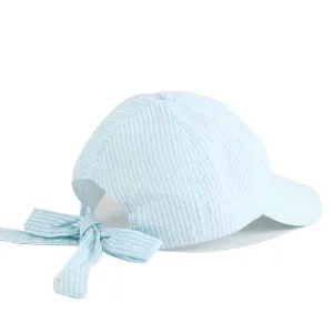 SR913 Monogrammable Seersucker Cap  with Bow Tie Back