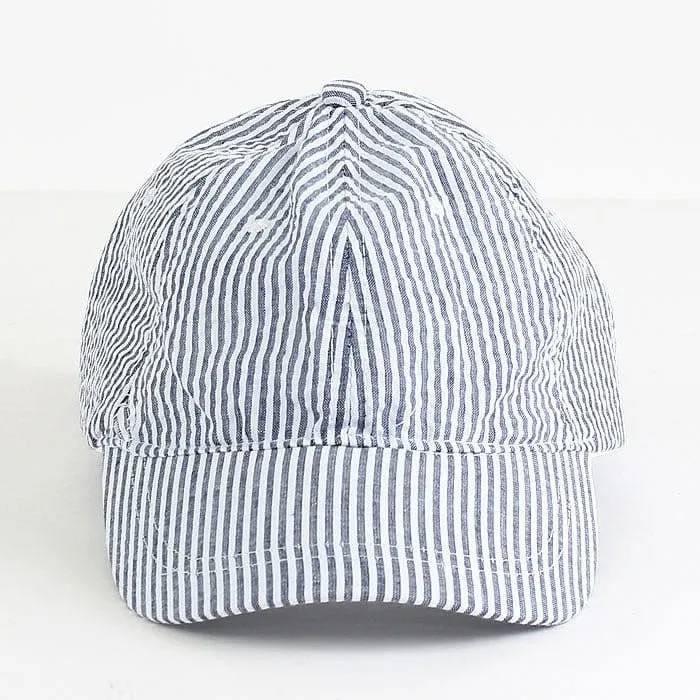 SR913 Monogrammable Seersucker Cap  with Bow Tie Back