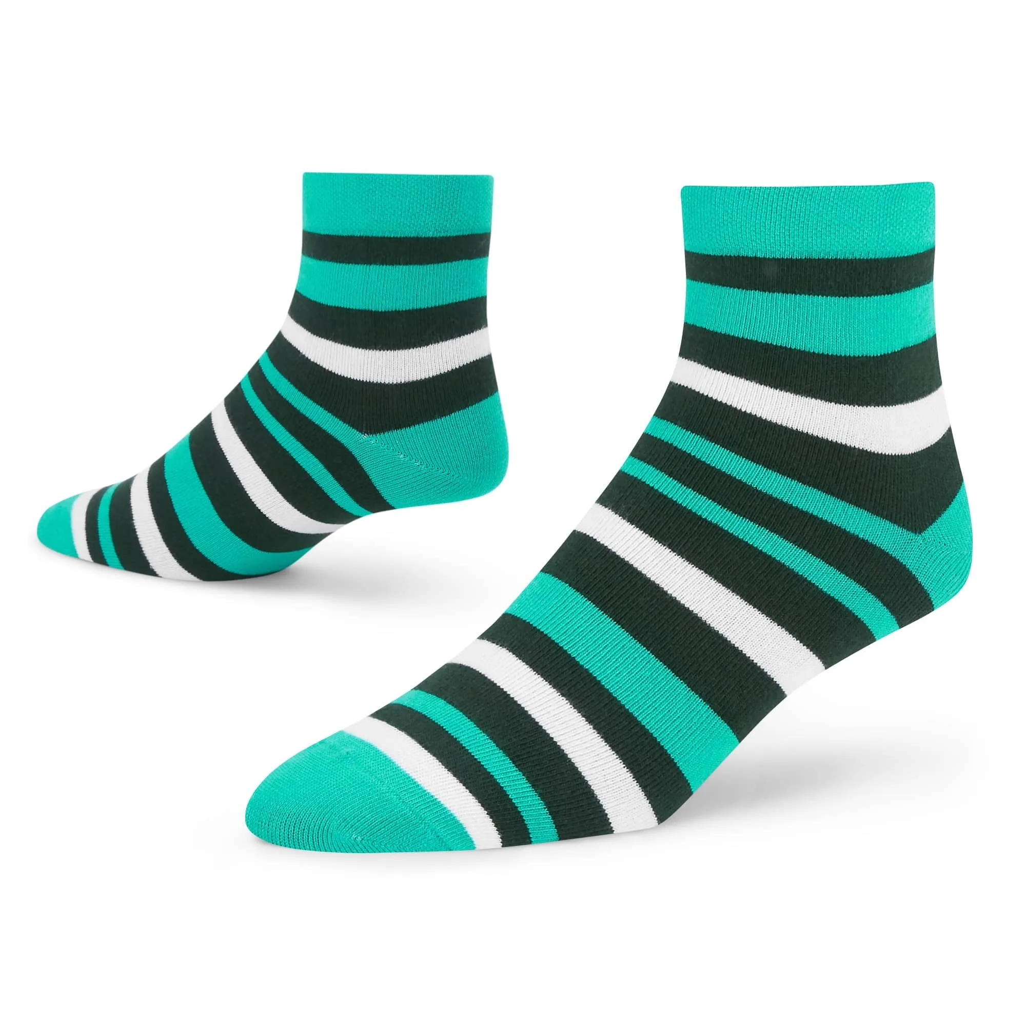 Striped Cotton Ankle Socks - 4 Pairs for Classic Charm