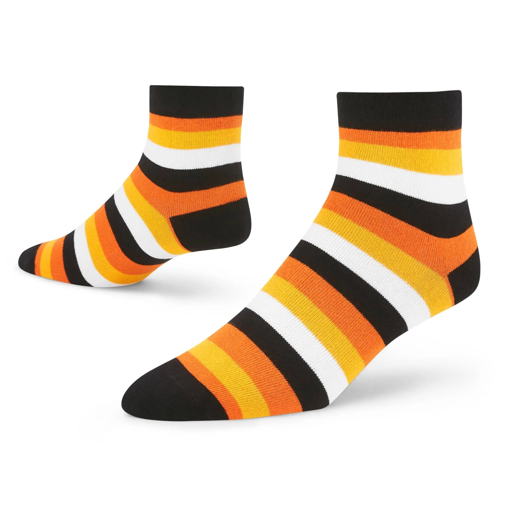 Striped Cotton Ankle Socks - 4 Pairs for Classic Charm