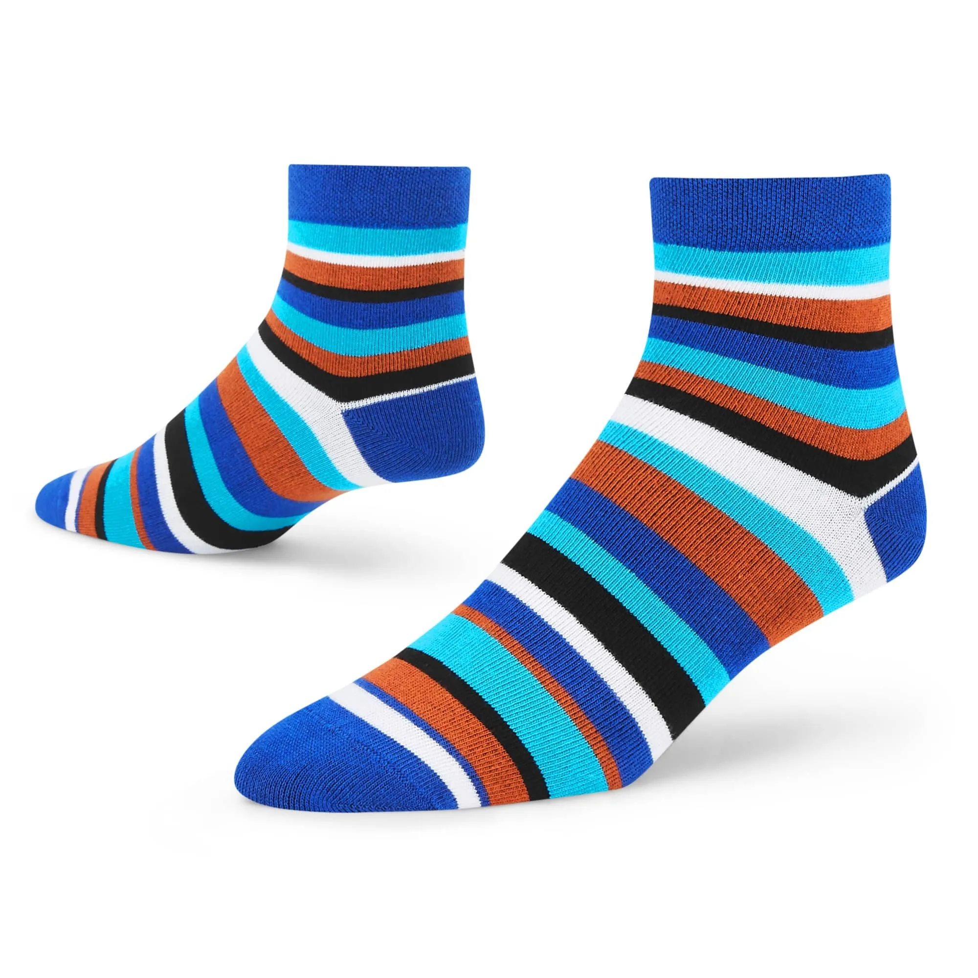 Striped Cotton Ankle Socks - 4 Pairs for Classic Charm