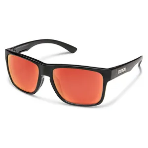 Suncloud Women's Black Frame Red Mirror Lens Contemporary Polarized Sunglasses - S-RBPPRMBK