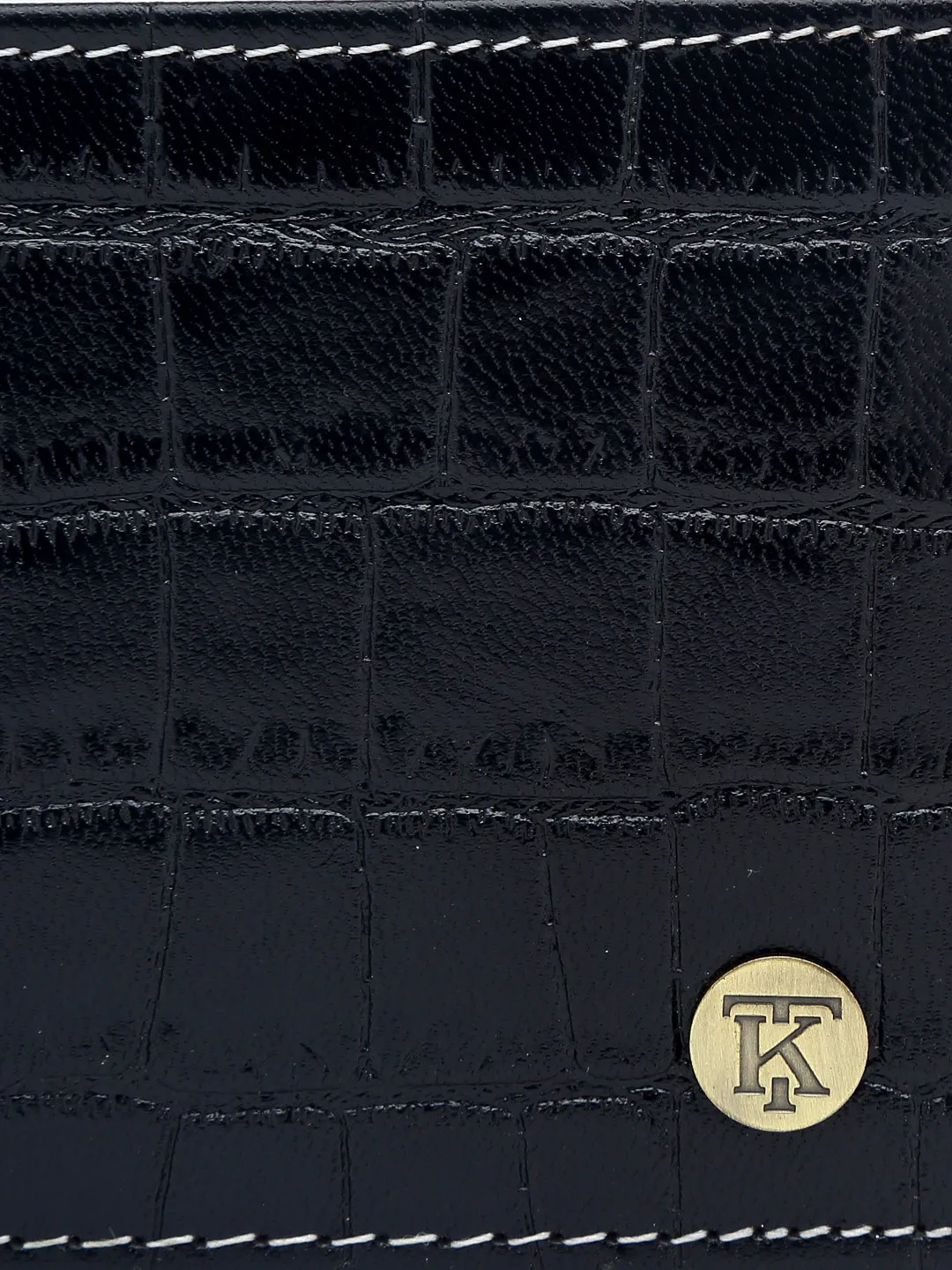 Teakwood Unisex Genuine Leather Brown Bi Fold RFID Solid Wallet with stitch embroidery
