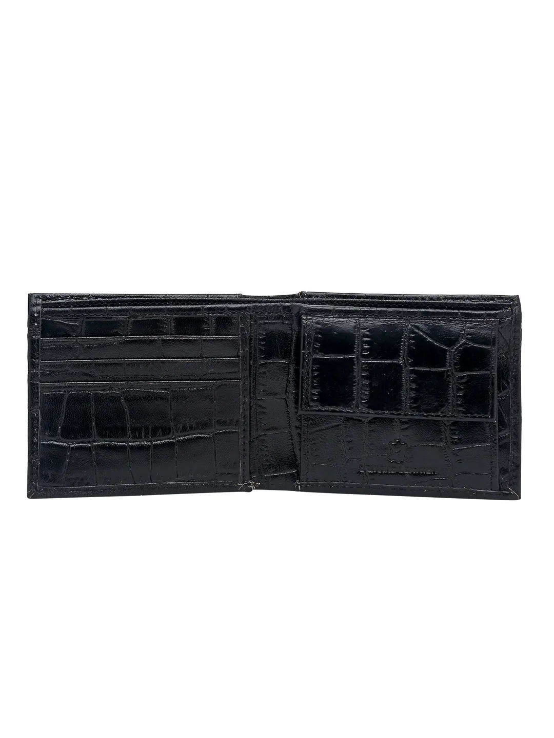 Teakwood Unisex Genuine Leather Brown Bi Fold RFID Solid Wallet with stitch embroidery