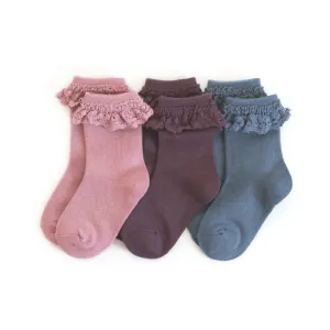 The Little Stocking Co - Lace Midi Socks (3 Pack) - Daydreamer