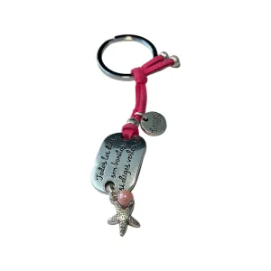 TRA-LA-RA STARFISH AND INSPIRING PHRASE KEYCHAIN
