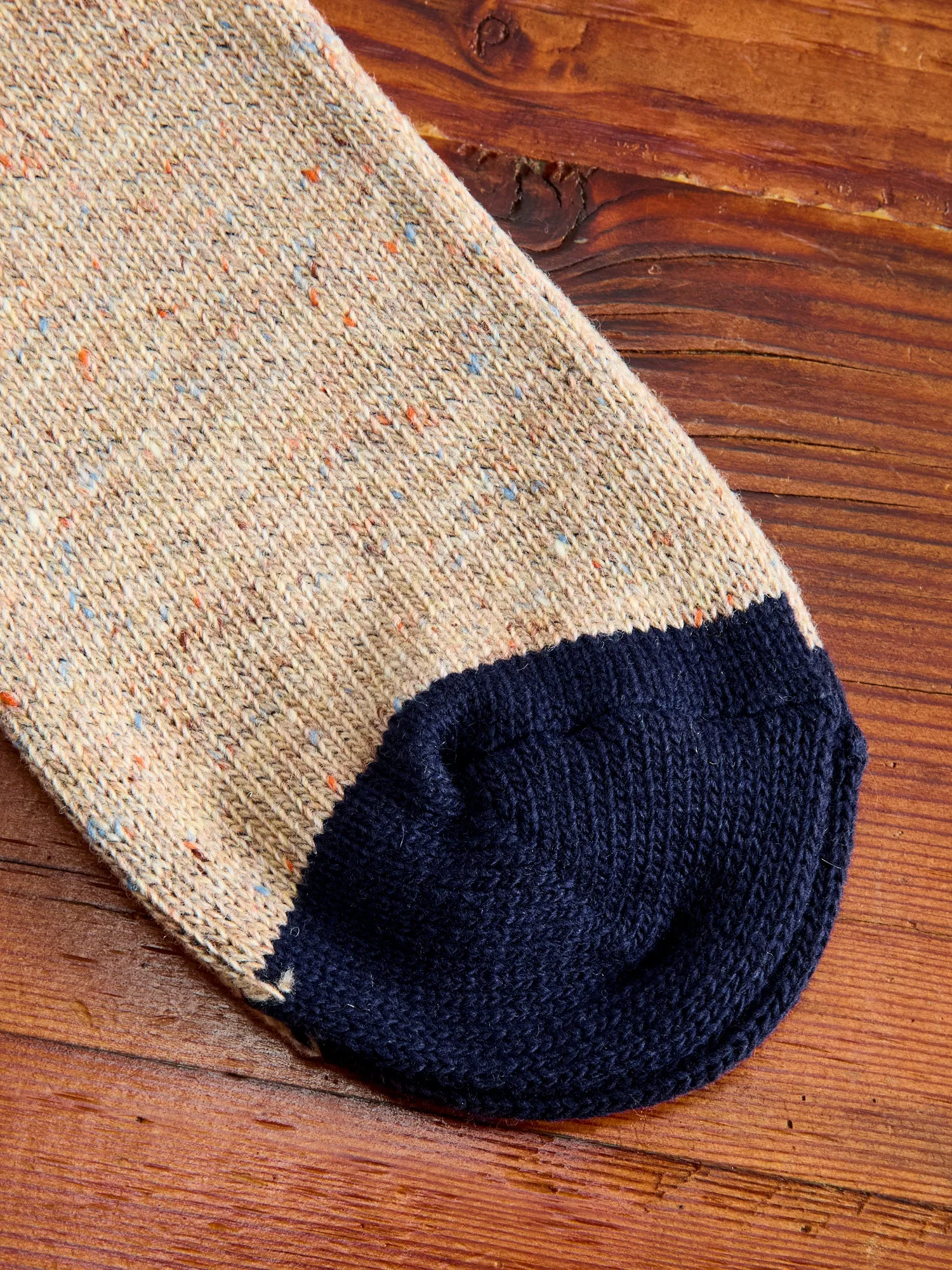 Tweed Nep Crew Sock in Beige