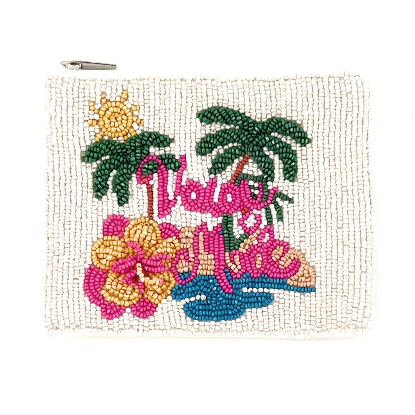 Vacay Mode Beaded Coin Purse