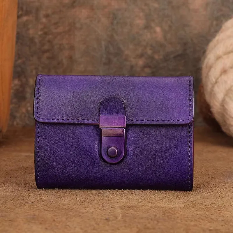 Womens Cool Black Leather Card Wallet Small Black Wallet For Women