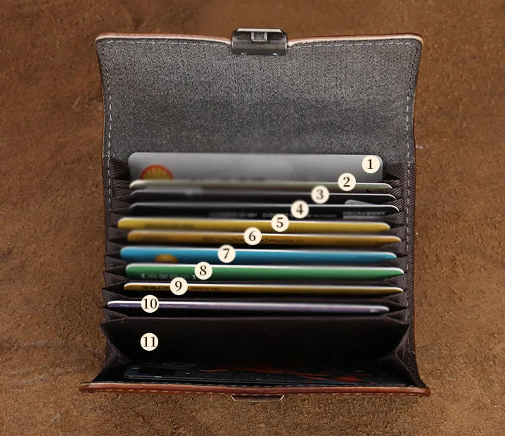 Womens Cool Black Leather Card Wallet Small Black Wallet For Women