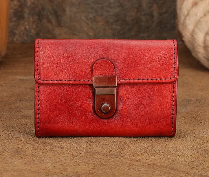 Womens Cool Black Leather Card Wallet Small Black Wallet For Women